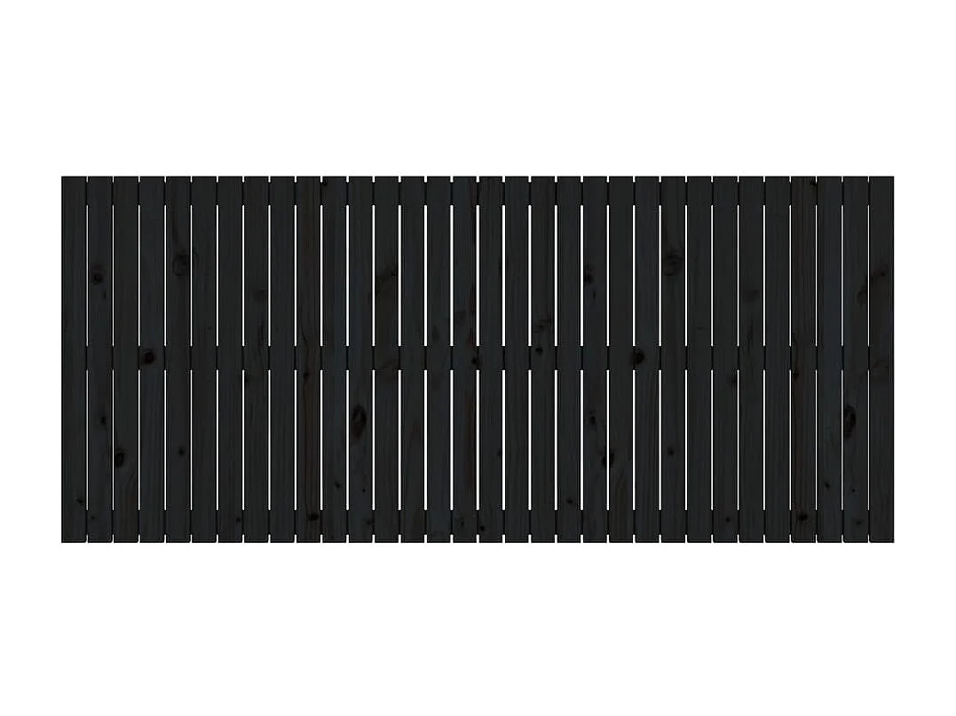 Tête de lit murale Noir 204x3x90 cm Bois massif de pin POI70986 BonneVie Meuble