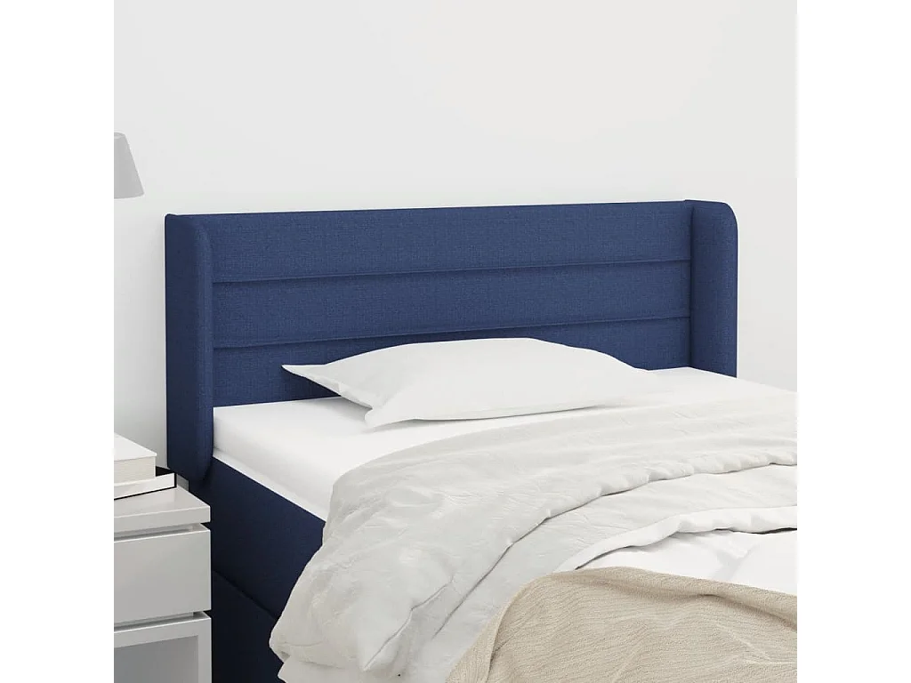 Tête de lit avec oreilles Bleu 83x16x78/88 cm Tissu POI82190 BonneVie Meuble