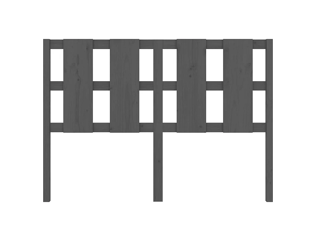 Hoofdbord 125,5x4x100 cm massief grenenhout grijs NL821624