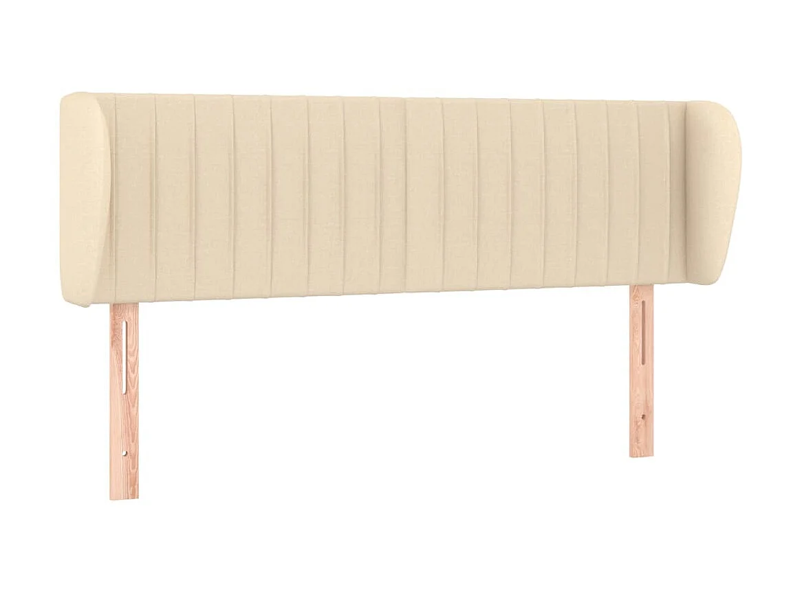 Hoofdbord met randen 147x23x78/88 cm stof crèmekleurig NL634612