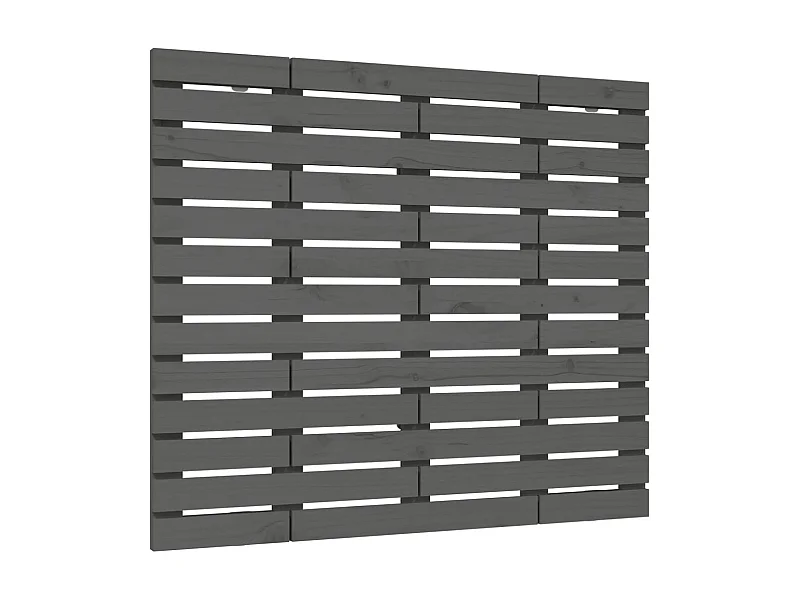 Tête de lit murale Gris 106x3x91,5 cm Bois massif de pin POI11870 BonneVie Meuble