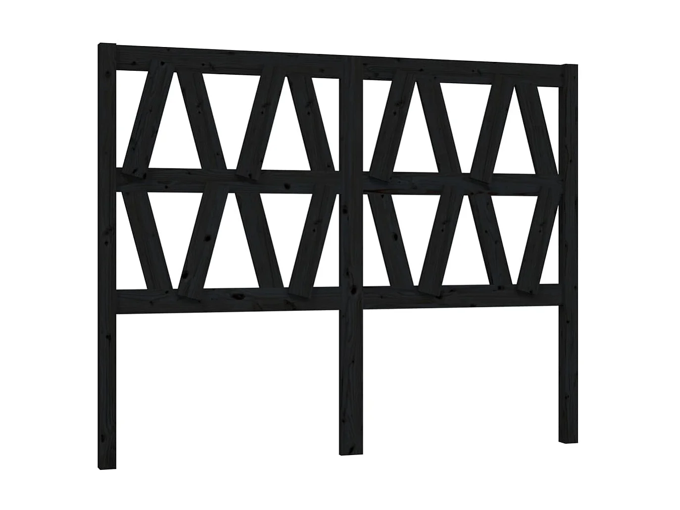 Tête de lit Noir 166x4x100 cm Bois massif de pin POI16700 BonneVie Meuble