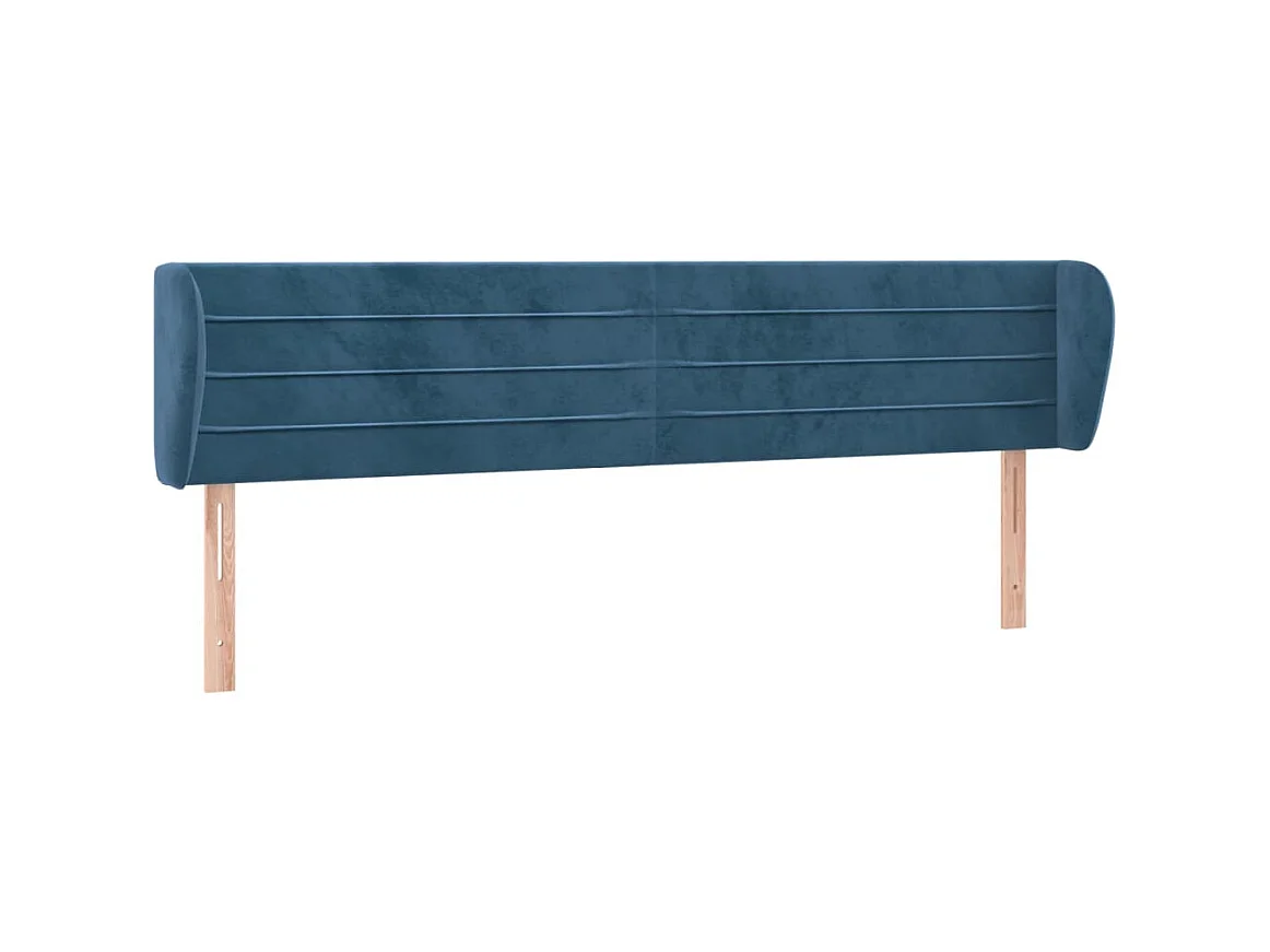 Tête de lit avec oreilles Bleu foncé 183x23x78/88 cm Velours POI39777 BonneVie Meuble