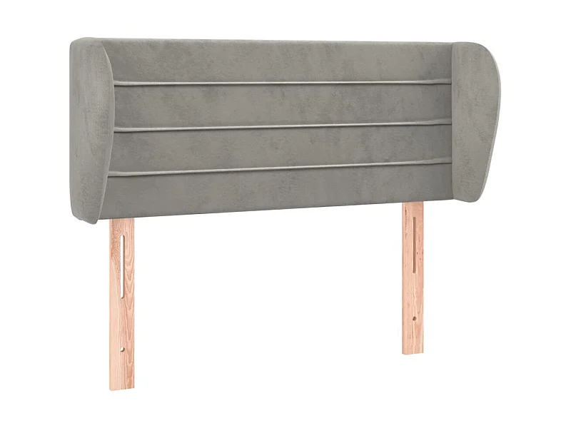 Kopfteil,Bettkopfteil mit Ohren Hellgrau 103x23x78/88 cm Samt -gkd506670