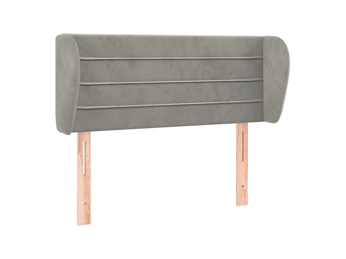 Kopfteil,Bettkopfteil mit Ohren Hellgrau 103x23x78/88 cm Samt -gkd506670