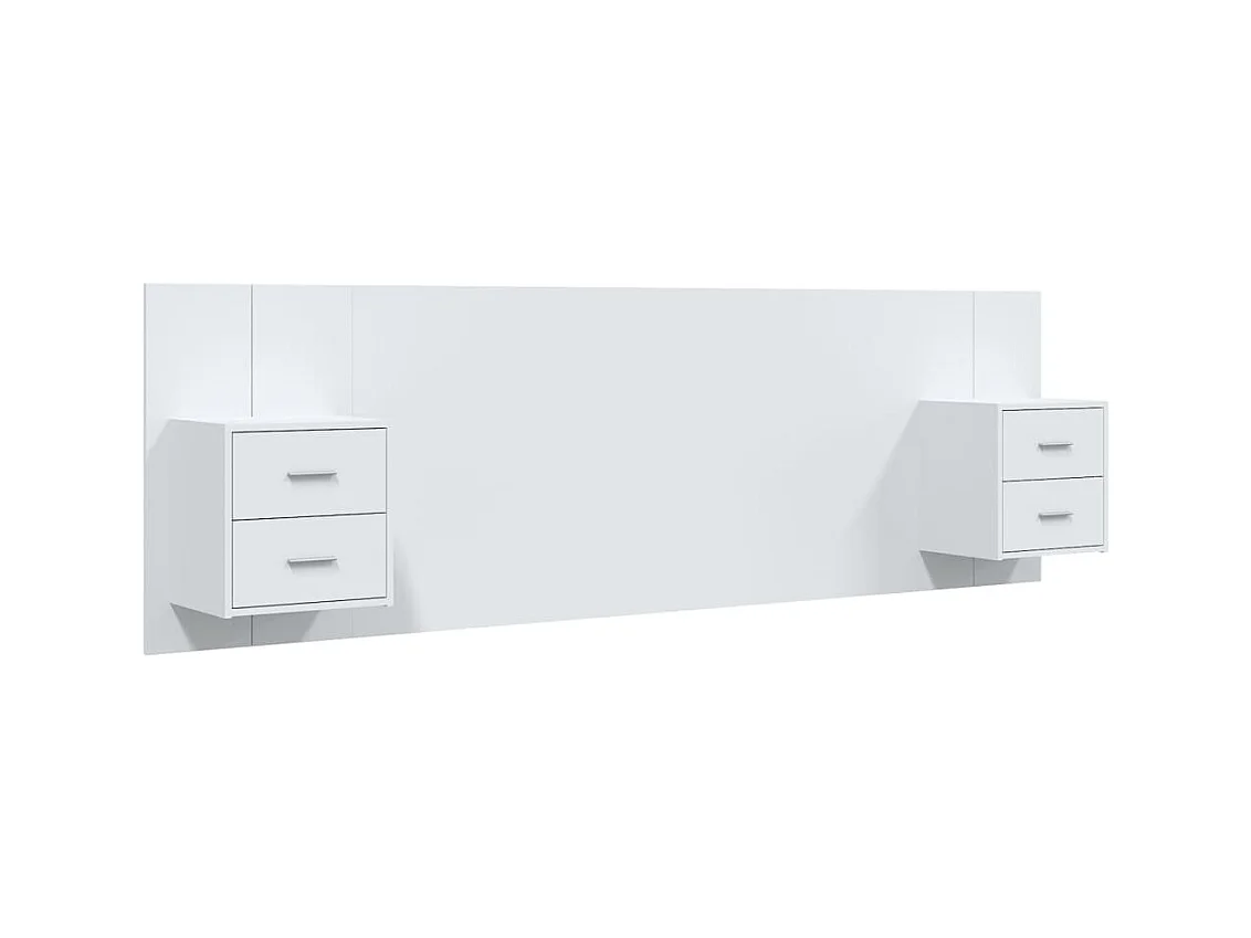 Tête de lit avec armoires Blanc Bois d'ingénierie POI97491 BonneVie Meuble