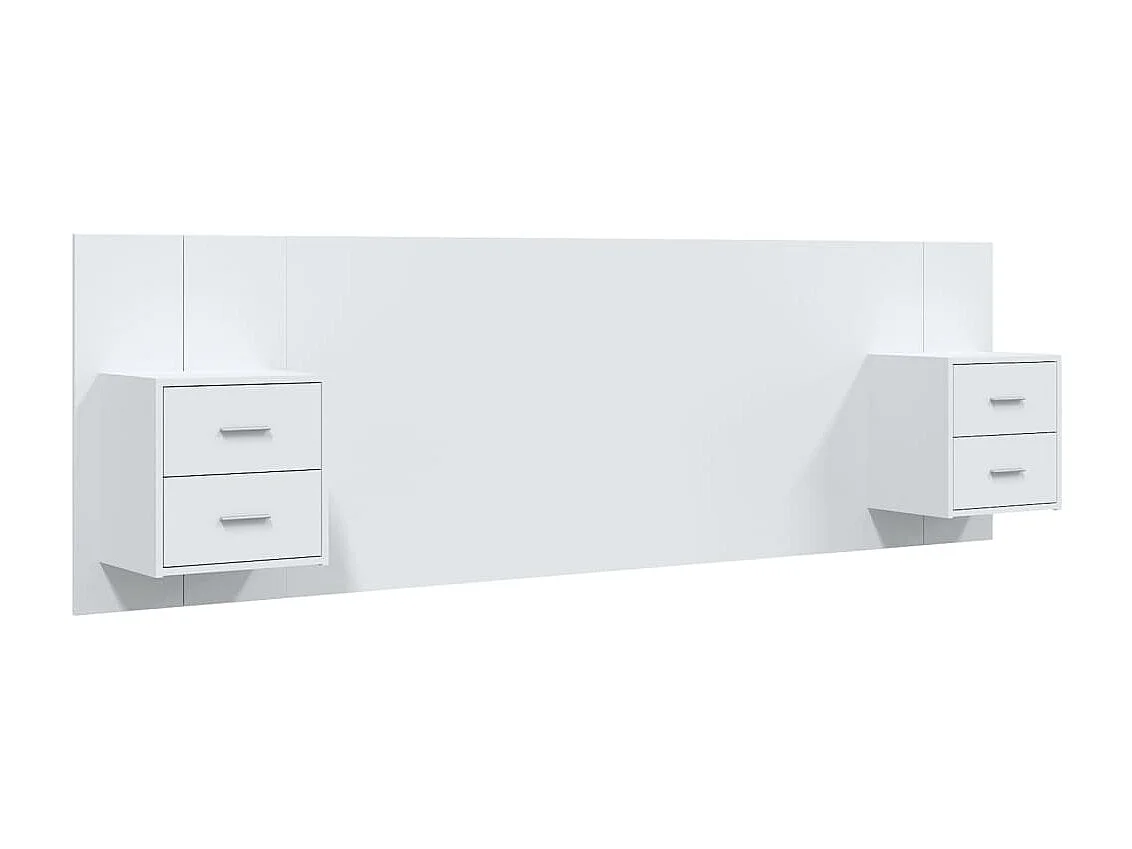 Tête de lit avec armoires Blanc Bois d'ingénierie POI97491 BonneVie Meuble