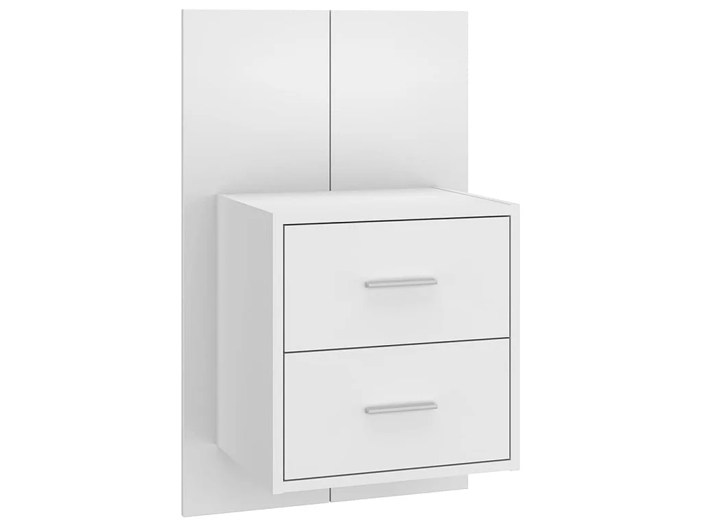 Tête de lit avec armoires Blanc Bois d'ingénierie POI97491 BonneVie Meuble