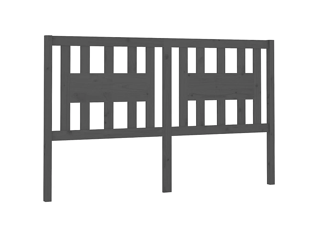 Tête de lit Gris 206x4x100 cm Bois massif de pin POI94943 BonneVie Meuble