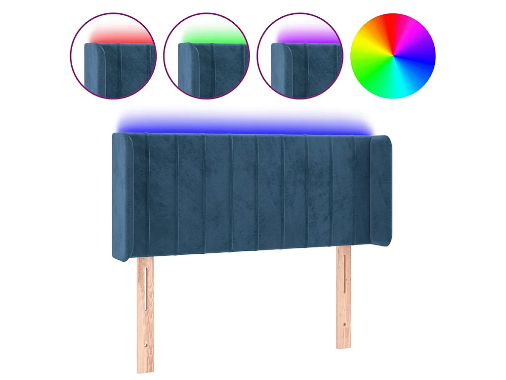 LED Kopfteil,Bettkopfteil Dunkelblau 93x16x78/88 cm Samt -gkd607140