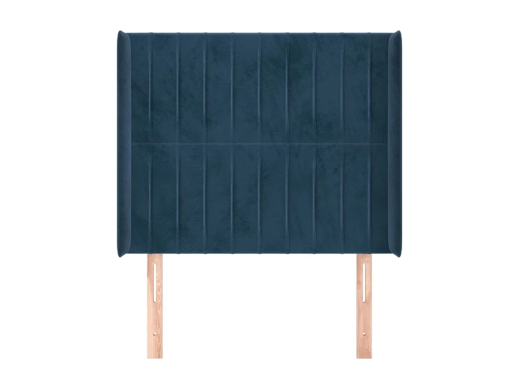 Tête de lit avec oreilles Bleu foncé 103x16x118/128 cm Velours POI80632 BonneVie Meuble