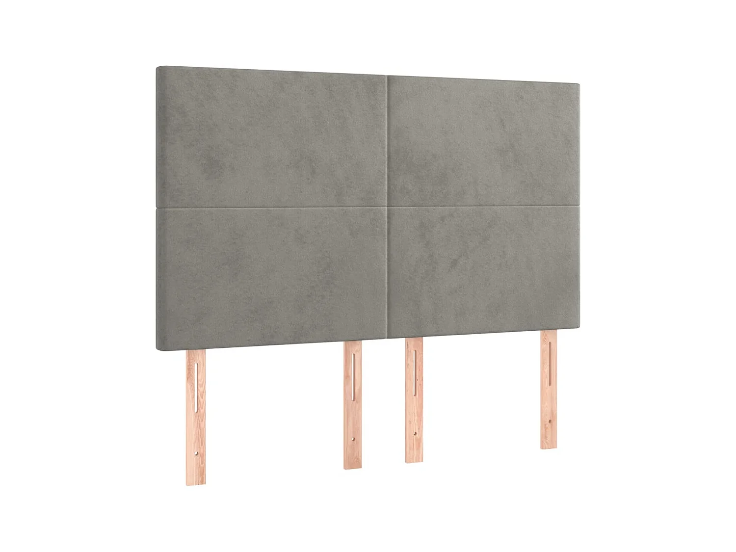 Têtes de lit 4 pcs Gris clair 72x5x78/88 cm Velours POI16274 BonneVie Meuble