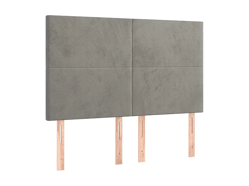 Kopfteil,Bettkopfteile 4 Stk. Hellgrau 72x5x78/88 cm Samt -gkd498864