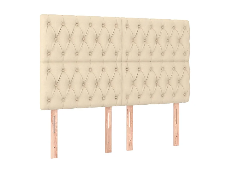 Têtes de lit 4 pcs Crème 80x7x78/88 cm Tissu POI12499 BonneVie Meuble