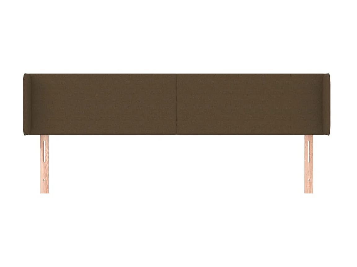 Tête de lit avec oreilles Marron Foncé 163x16x78/88 cm Tissu POI94545 BonneVie Meuble