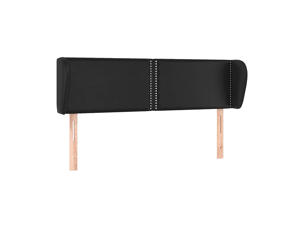 Tête de lit avec oreilles Noir 147x23x78/88 cm Similicuir POI44504 BonneVie Meuble