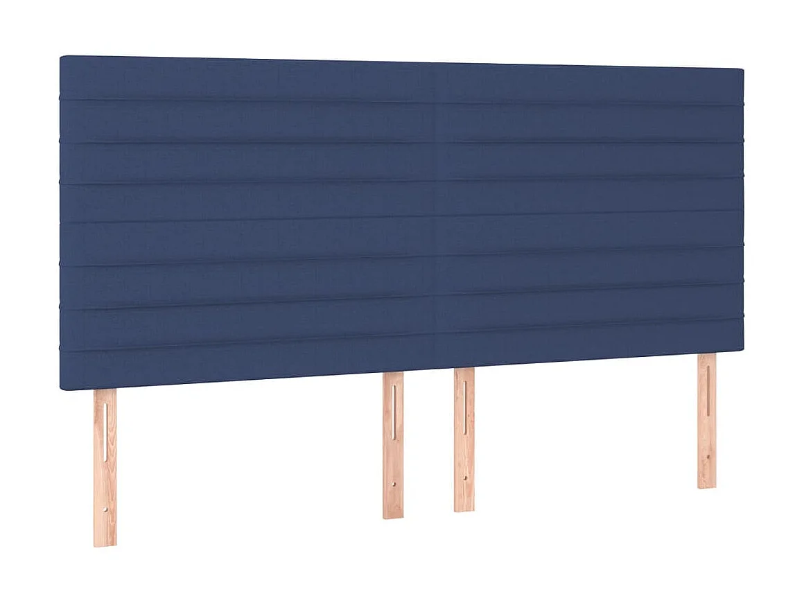 Tête de lit à LED Bleu 160x5x118/128 cm Tissu POI91325 BonneVie Meuble