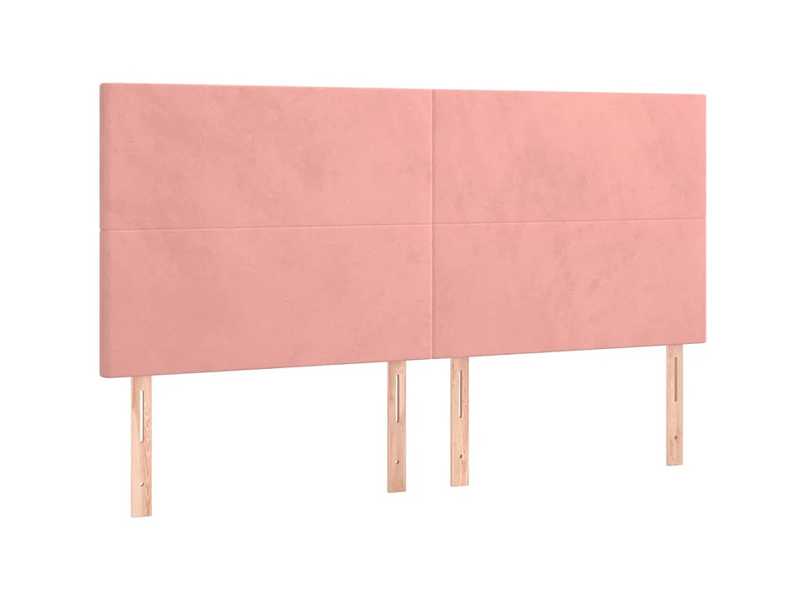 4 pcs Têtes de lit Rose 80x5x78/88 cm Velours POI24716 BonneVie Meuble