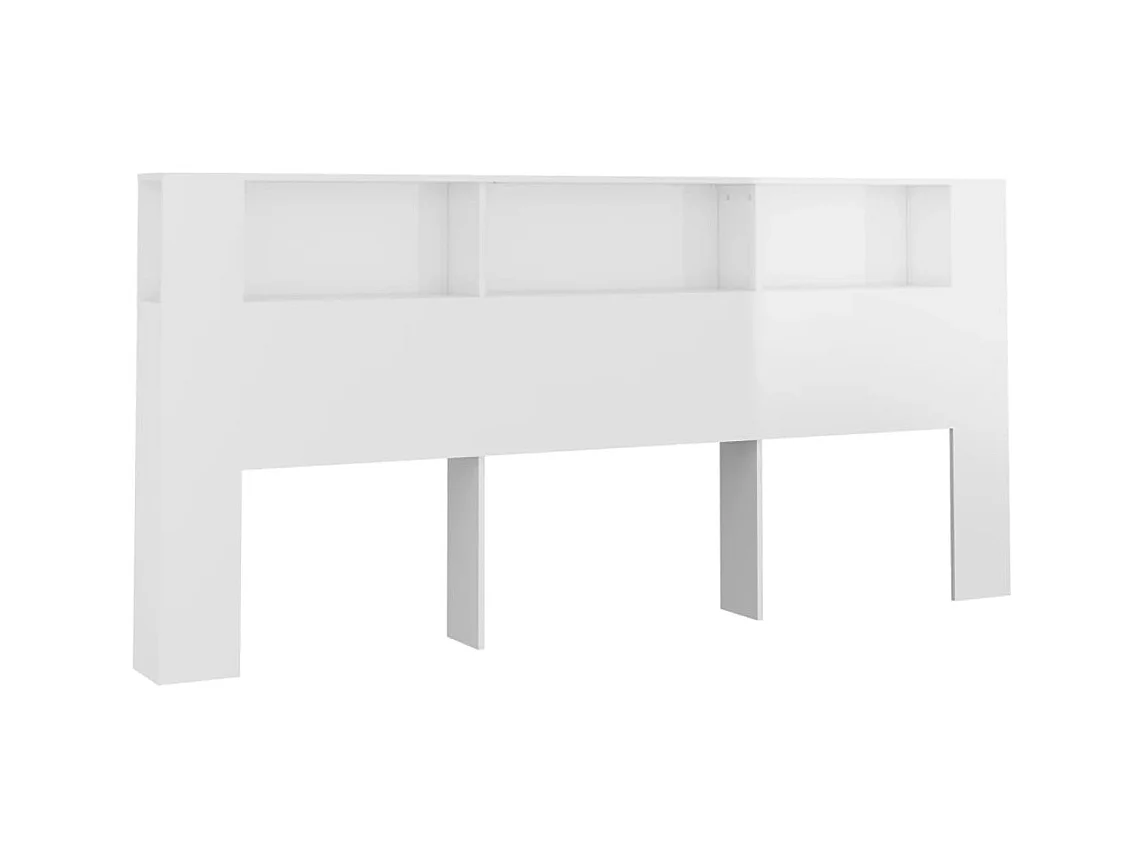 Testiera | Testata del letto con Scomparti Bianco Lucido 220x18,5x104,5 cm