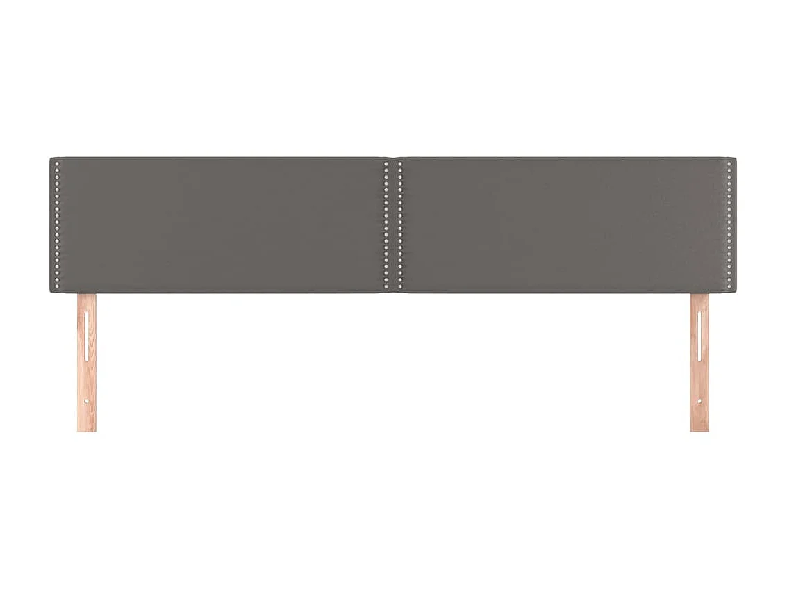 Cabeceros 2 unidades de cuero sintético gris 90x5x78/88cm ES86509