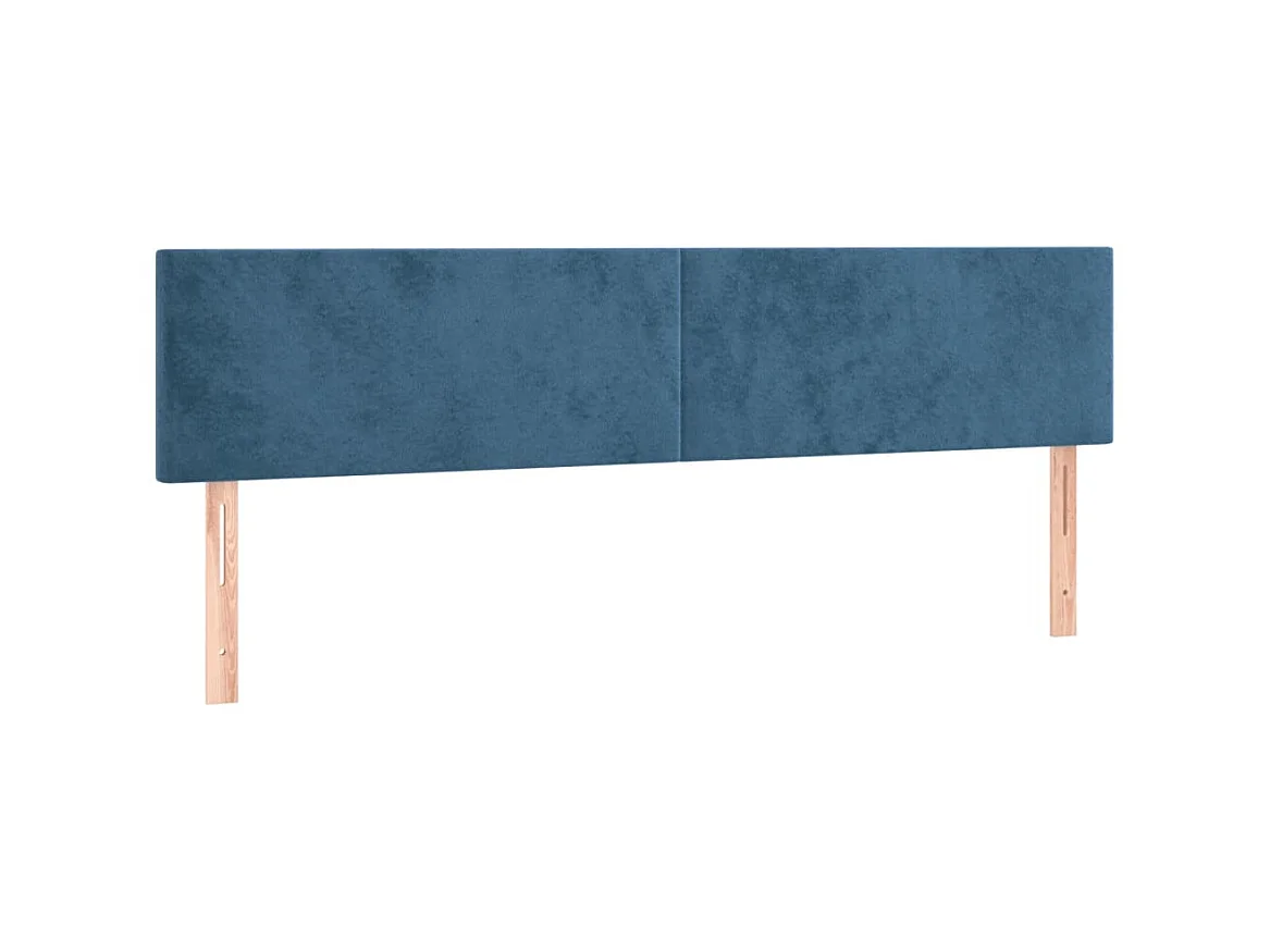 Têtes de lit 2 pcs Bleu foncé 100x5x78/88 cm Velours POI79675 BonneVie Meuble