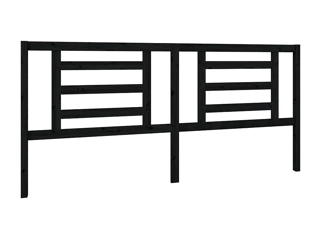 Cabeceira de cama 206x4x100 cm pinho maciço preto PT216315