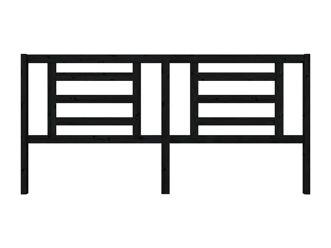 Cabeceira de cama 206x4x100 cm pinho maciço preto PT216315