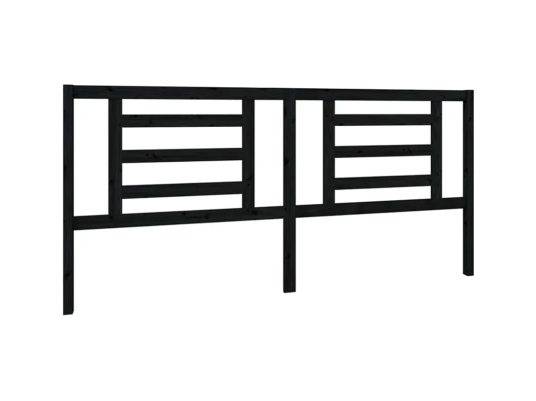 Testiera | Testata del letto per Letto Nera 206x4x100 cm in Legno Massello di Pino