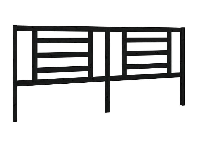 Cabecero de cama madera maciza de pino negro 206x4x100 cm ES48689