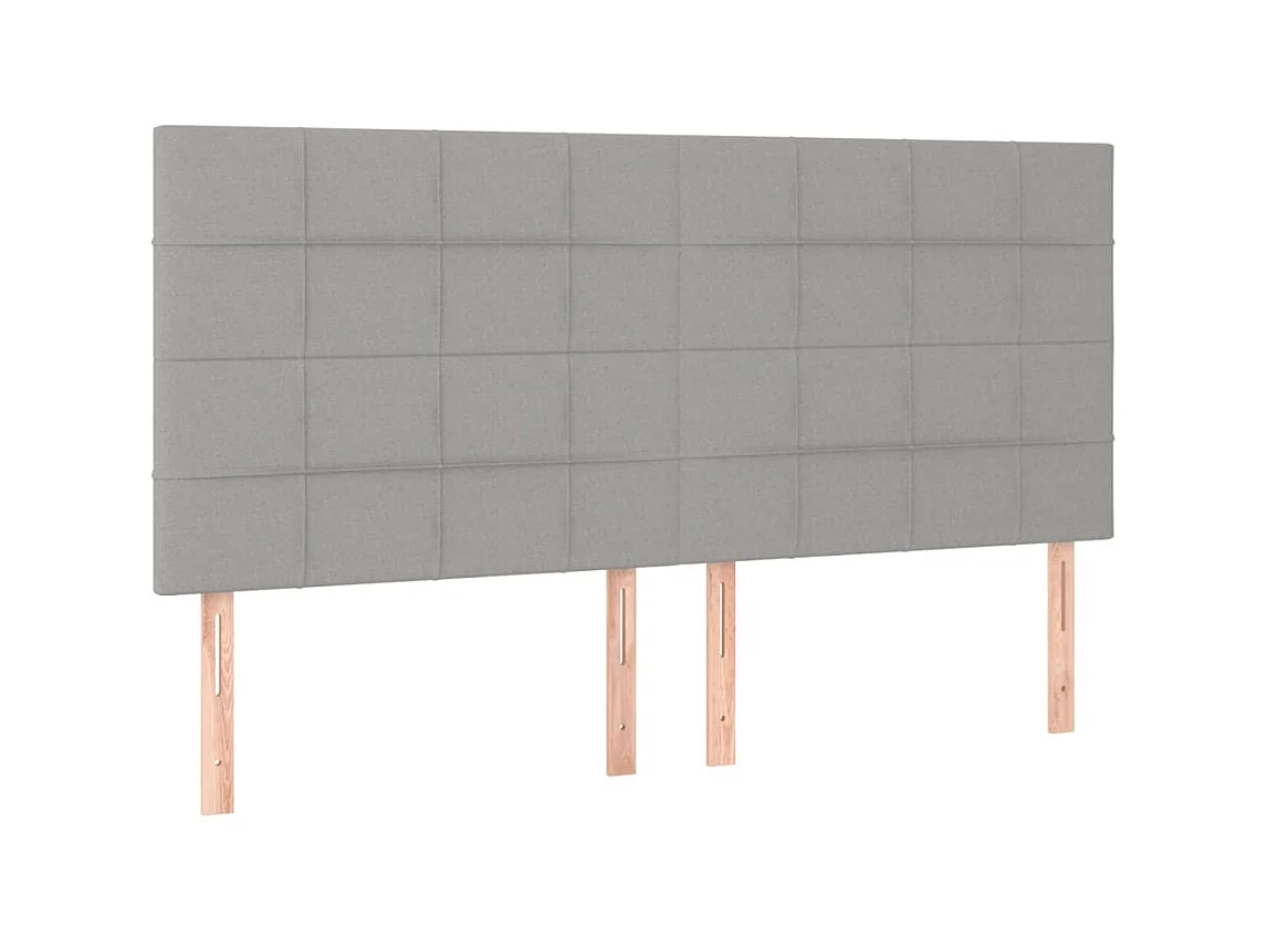 Testiere | Testate del letto 4 pz Grigio Chiaro 90x5x78/88 cm in Tessuto