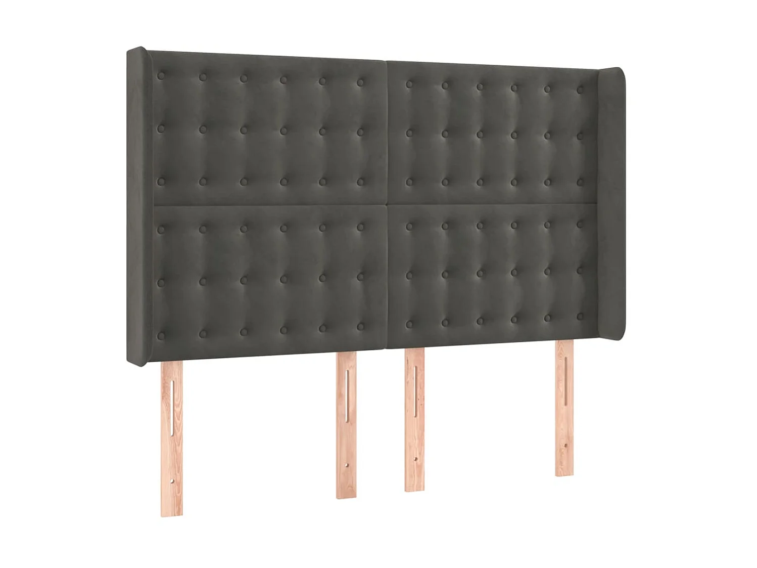 LED Kopfteil,Bettkopfteil Dunkelgrau 147x16x118/128 cm Samt -gkd11720