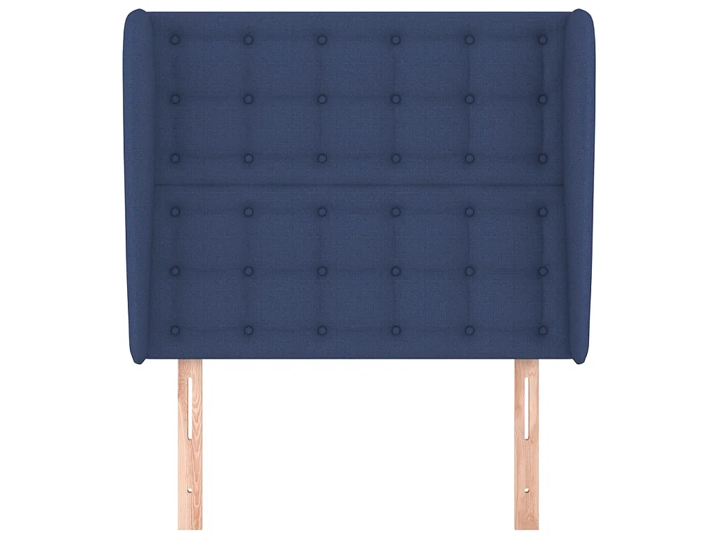 Tête de lit avec oreilles Bleu 103x23x118/128 cm Tissu POI37451 BonneVie Meuble