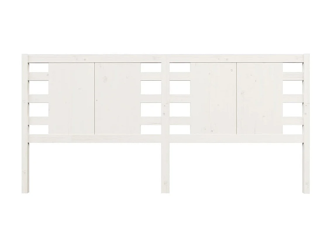 Tête de lit Blanc 206x4x100 cm Bois massif de pin POI28740 BonneVie Meuble