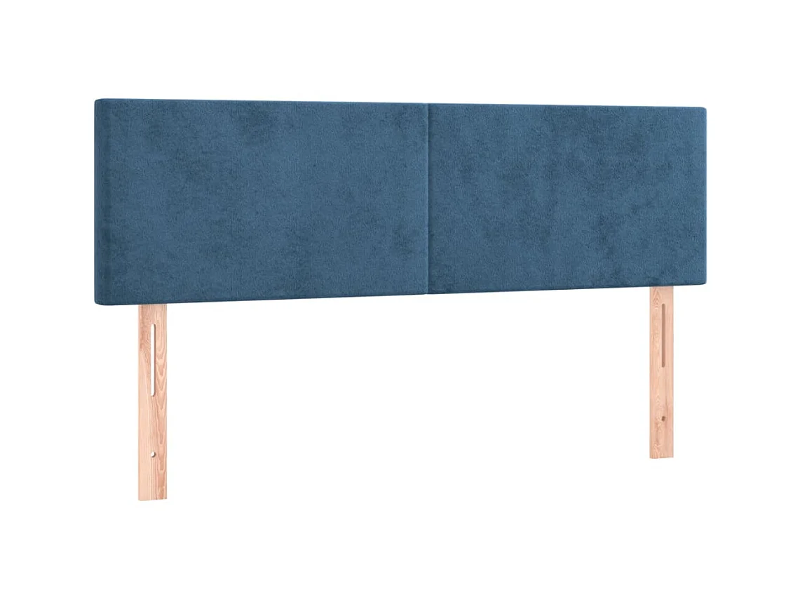 2 pcs Têtes de lit Bleu foncé 72x5x78/88 cm Velours POI74852 BonneVie Meuble