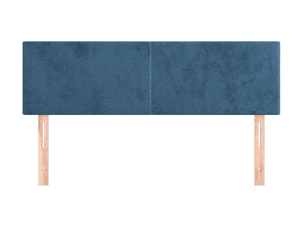 Hoofdborden 2 st 72x5x78/88 cm fluweel donkerblauw NL467516