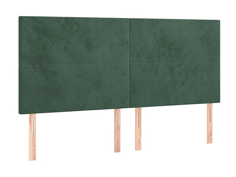 Cabeceros 4 unidades de terciopelo verde oscuro 80x5x78/88 cm ES31412