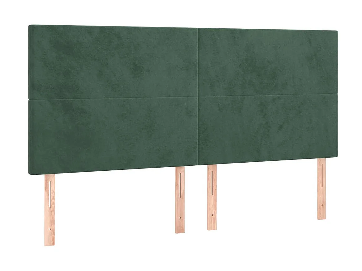 Cabeceros 4 unidades de terciopelo verde oscuro 80x5x78/88 cm ES31412