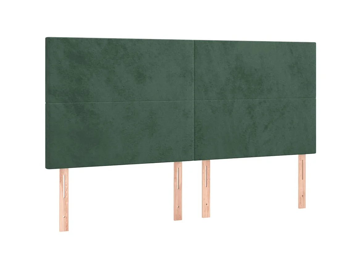 Têtes de lit 4 pcs Vert foncé 80x5x78/88 cm Velours POI22425 BonneVie Meuble