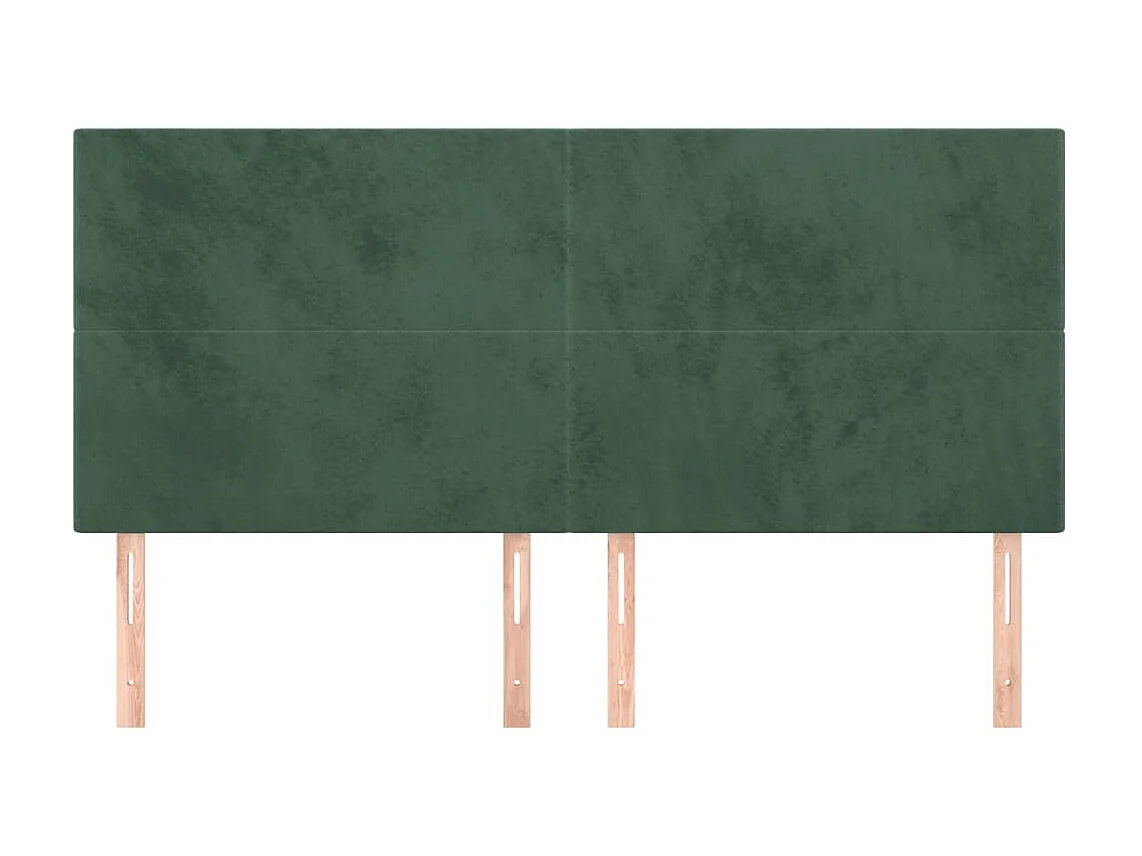 Têtes de lit 4 pcs Vert foncé 80x5x78/88 cm Velours POI22425 BonneVie Meuble