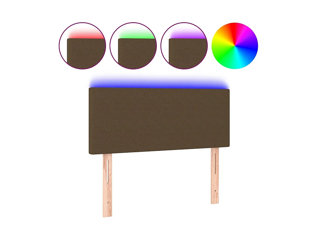 Testiera | Testata del letto a LED Marrone Scuro 90x5x78/88 cm in Tessuto