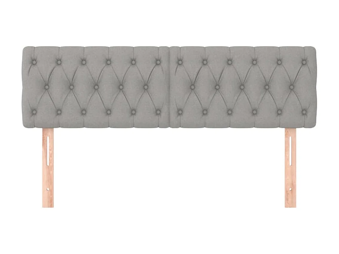 Cabeceros 2 unidades tela gris claro 72x7x78/88 cm ES54577