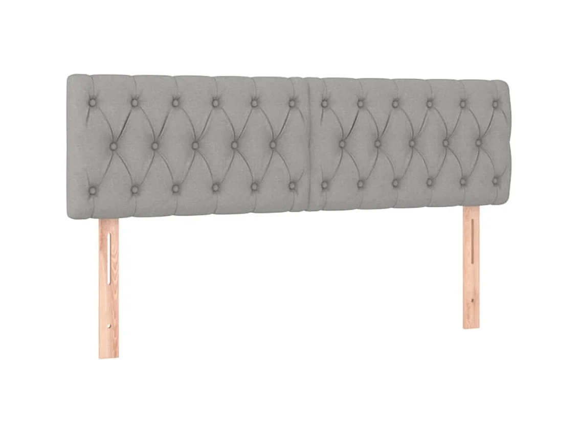 Têtes de lit 2 pcs Gris clair 72x7x78/88 cm Tissu POI92920 BonneVie Meuble