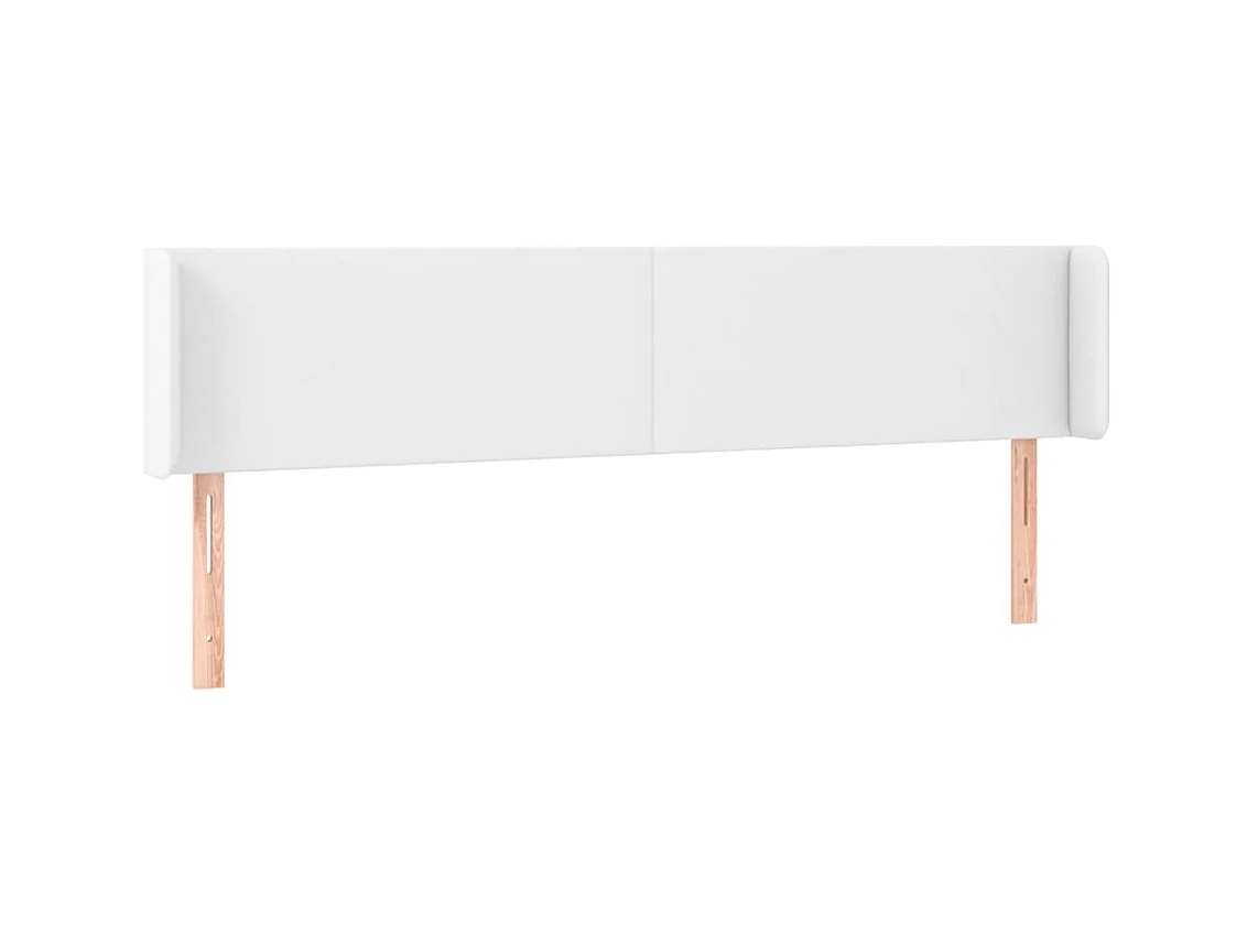 Testiera | Testata del letto ad Orecchio Bianca 183x16x78/88 cm in Similpelle