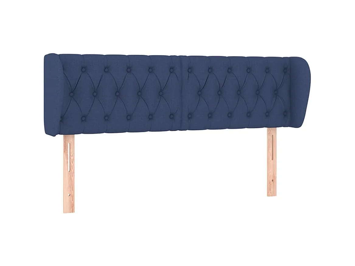 Tête de lit avec oreilles Bleu 163x23x78/88 cm Tissu POI35273 BonneVie Meuble