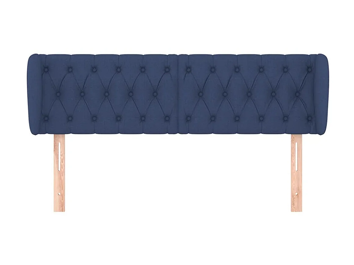 Tête de lit avec oreilles Bleu 163x23x78/88 cm Tissu POI35273 BonneVie Meuble
