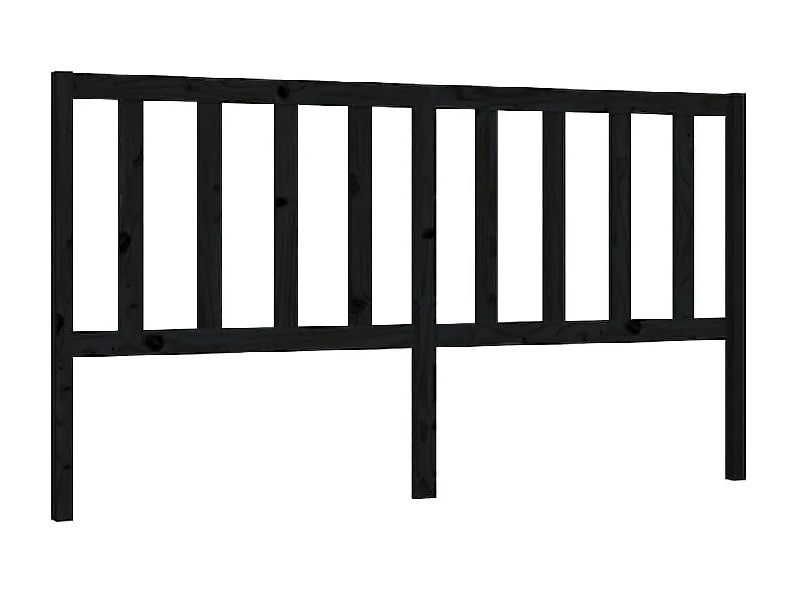 Testiera | Testata del letto per Letto Nera 186x4x100 cm in Legno Massello di Pino
