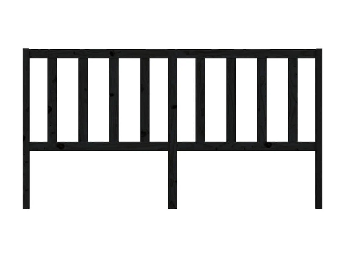 Testiera | Testata del letto per Letto Nera 186x4x100 cm in Legno Massello di Pino