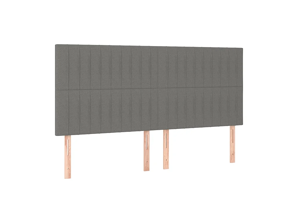 Testiere | Testate del letto 4 pz Grigio Scuro 80x5x78/88 cm in Tessuto