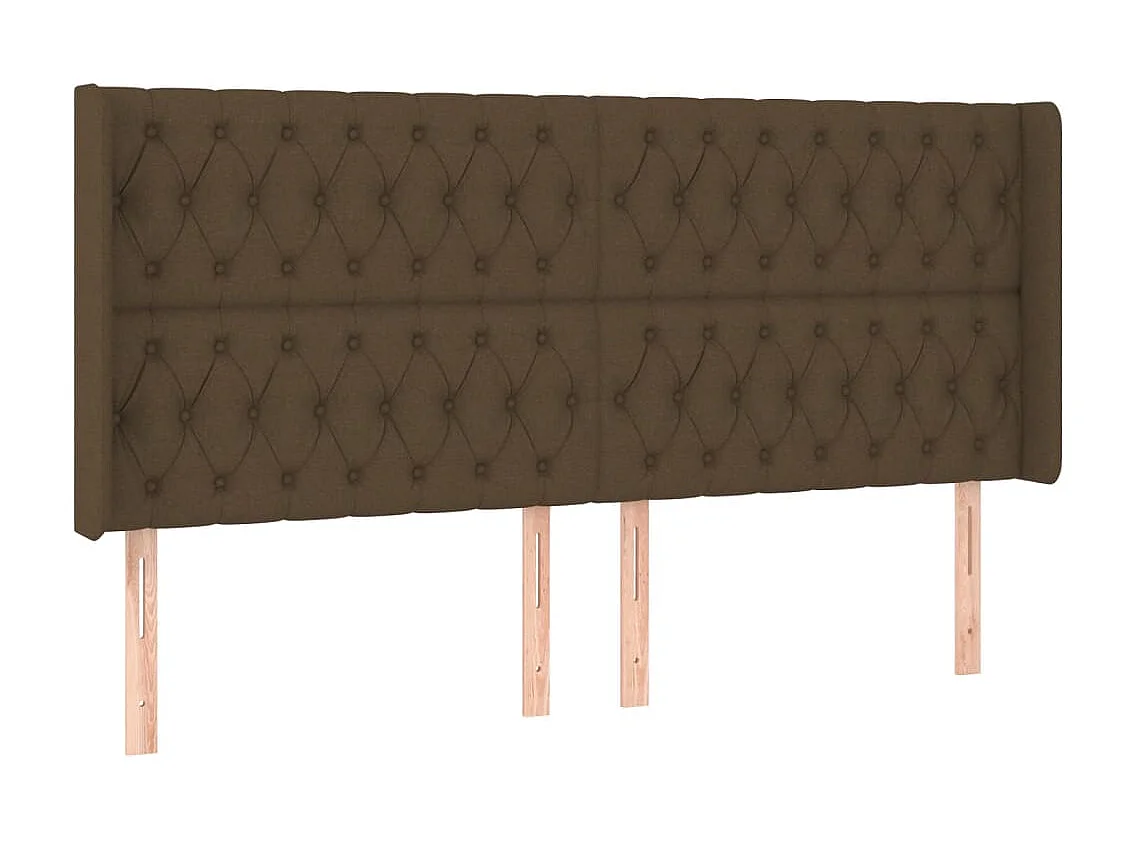 Tête de lit à LED Marron foncé 183x16x118/128 cm Tissu POI22262 BonneVie Meuble