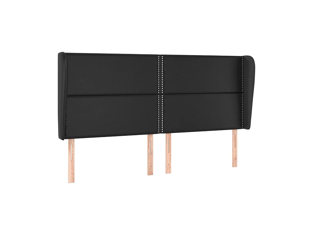 Tête de lit avec oreilles Noir 183x23x118/128 cm Similicuir POI96516 BonneVie Meuble